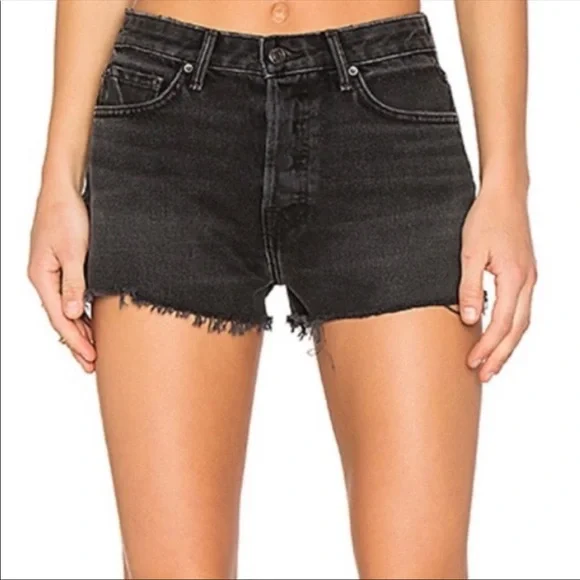 GRLFRND Cindy Distressed Black Jean Shorts 25 - Picture 2 of 10